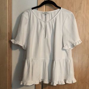 Madewell peplum ruffle blouse